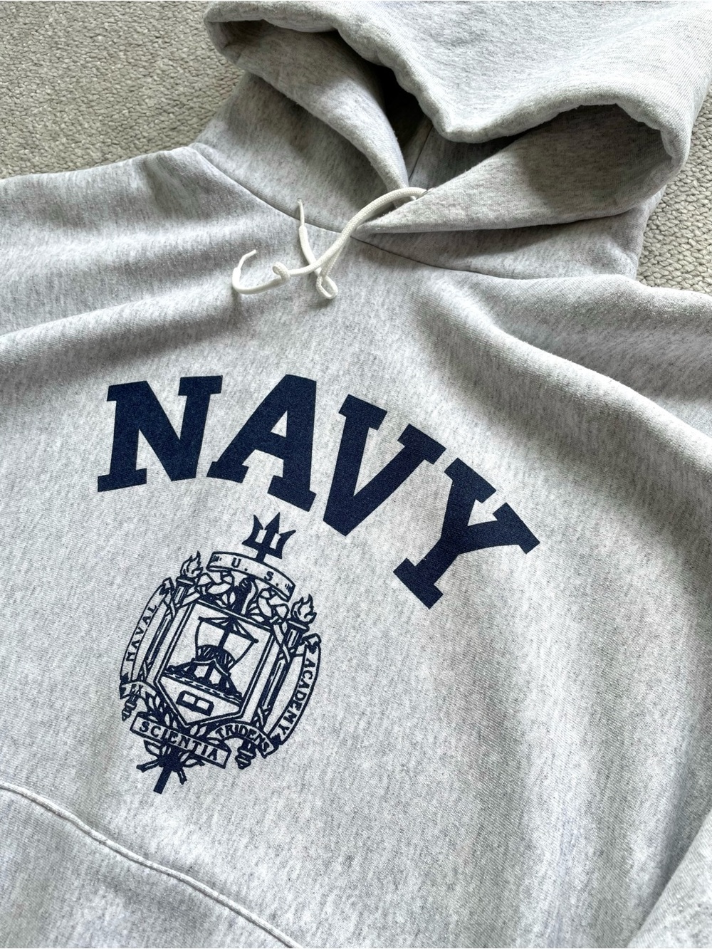 Vintage 80s USNA Naval Academy / US Navy Hoodie, Reverse Weave, Size XL